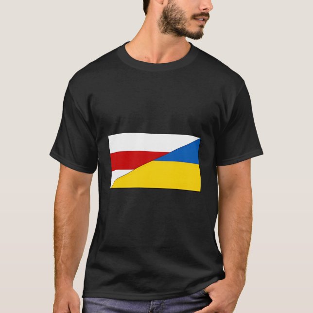 Camiseta Bielorrússia Ucrânia Bandeira Orgulho Ucraniano Na (Frente)