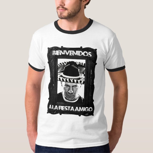 Camiseta Bienvenidos um amigo da festa do La (Frente)