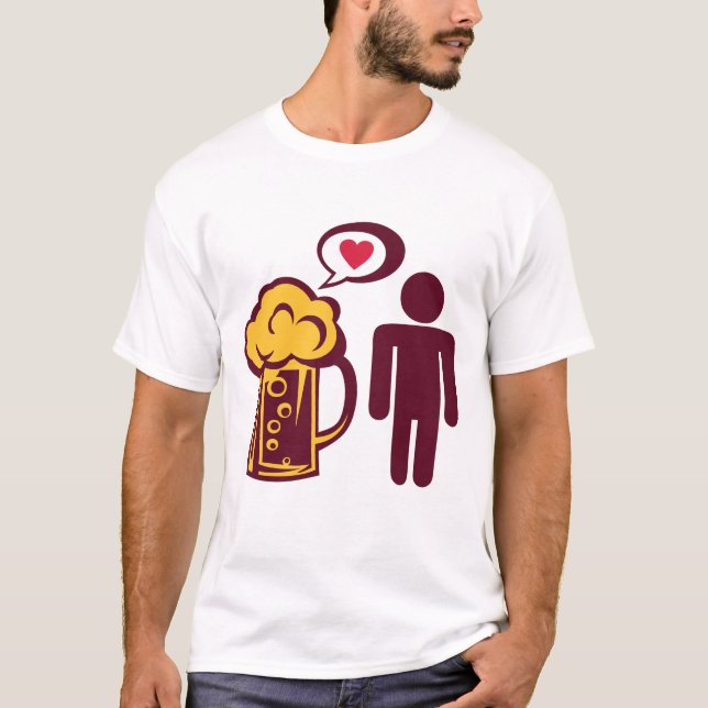 Camiseta biere alcool aime love personnage boire (Frente)