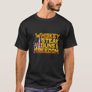 Camiseta Bife de Uísque Armas e Liberdade Bandeira Patrióti