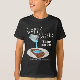 Camiseta Bifes Desleixados Engraçados Humor Amante de Comid