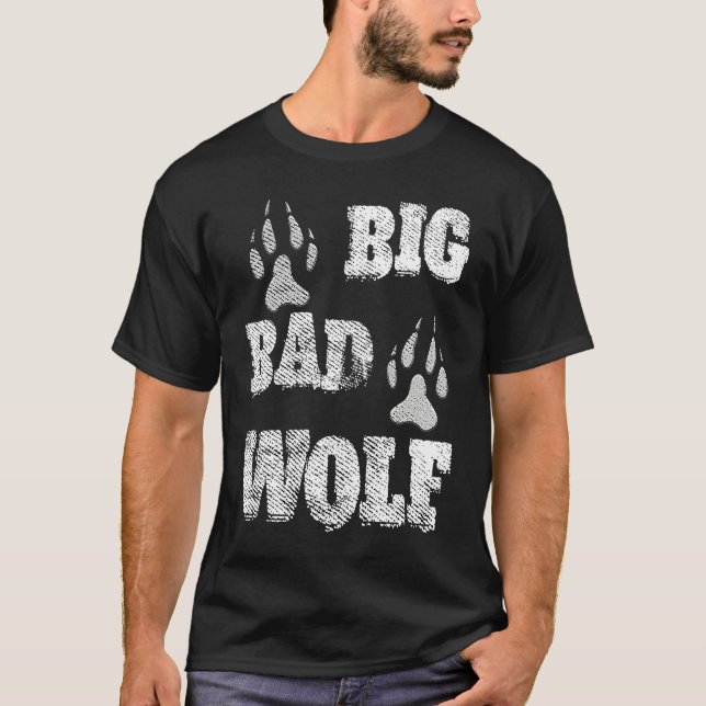Camiseta BIG and evil wolf disstressed paw print (Frente)