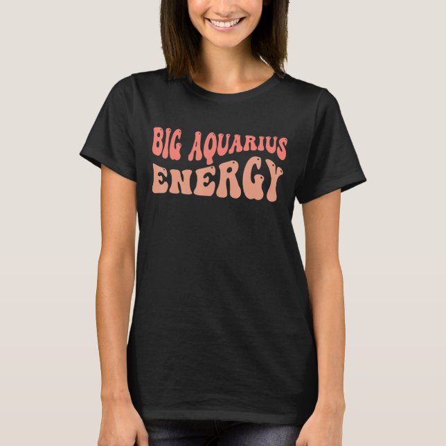 Camiseta Big Aquarius Energy Zodiac (Frente)