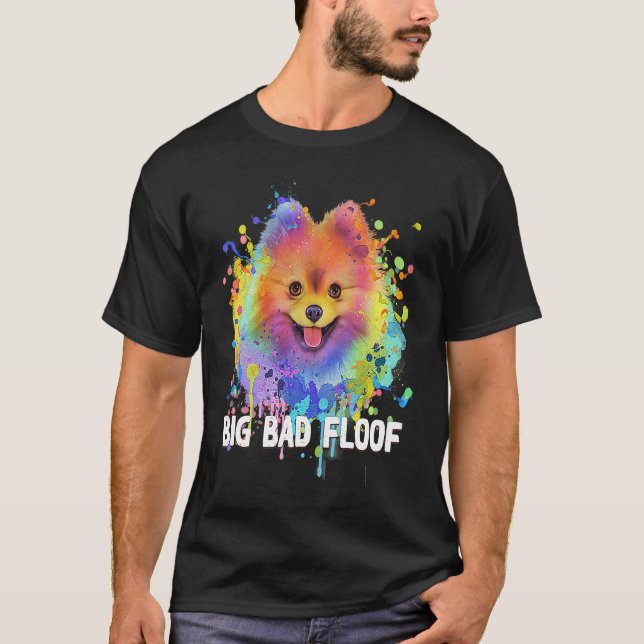 Camiseta Big Bad Floof Pomeranian  Pom Pom Humor Dog   1 (Frente)