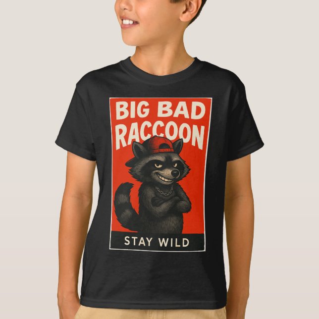 Camiseta Big Bad Raccoon – Funny Wild Animal (Frente)