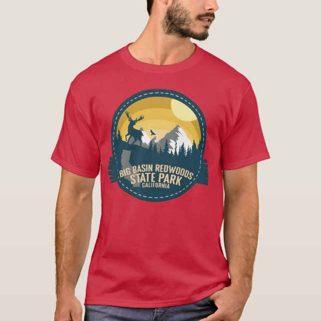 Camiseta Big Basin Redwoods State Park California Camping b (Frente)