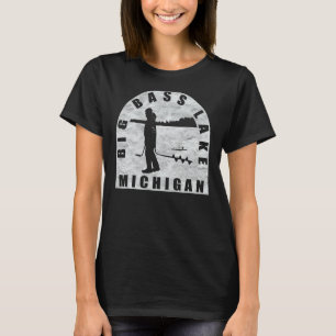 Camiseta Big Bass Lake Ice Fish Michigan