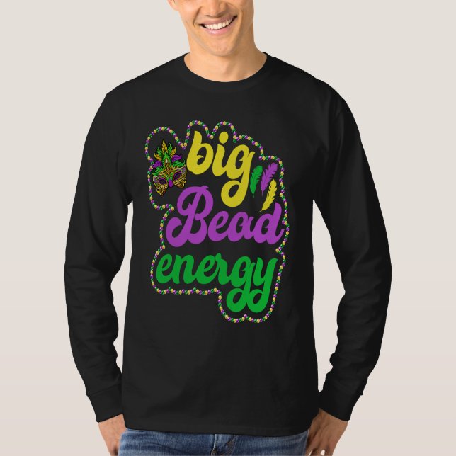 Camiseta Big Bead Energy Carnival  Mardi Gras Costume Men W (Frente)