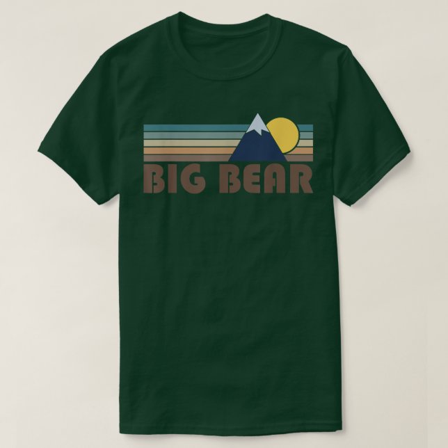 Camiseta Big Bear California Retro Mountain (Frente do Design)