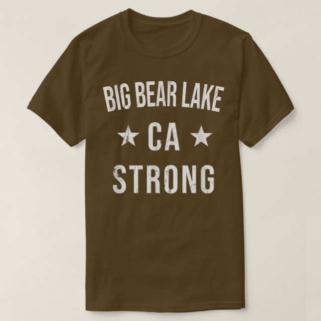 Camiseta Big Bear Lake CA Forte Vaga de Souvenir, Cidade Na (Frente do Design)