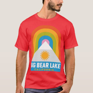 Camiseta Big Bear Lake California Rainbow Retro Mountain Ba