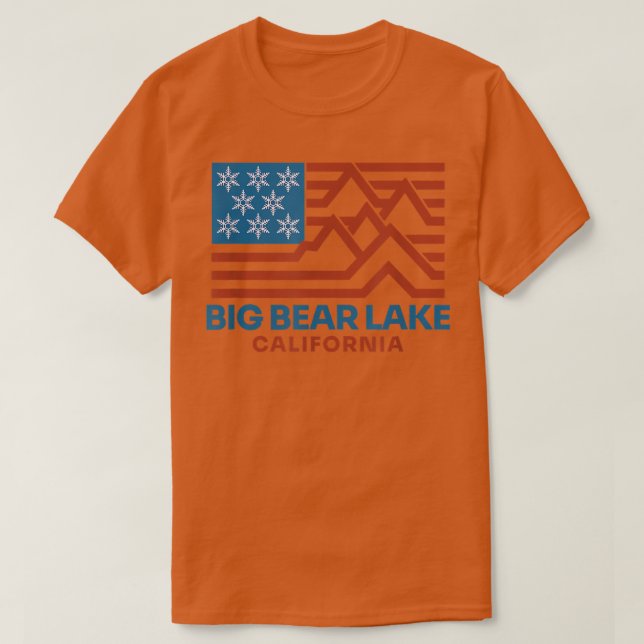 Camiseta Big Bear Lake Ski Snowboard Mountain (Frente do Design)