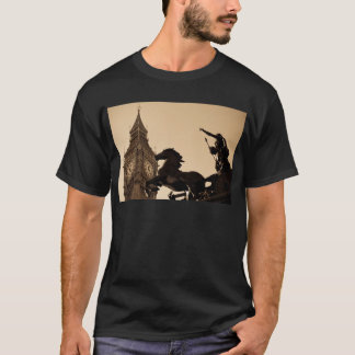 Camiseta Big Ben e sepia da estátua do boudica tonificado