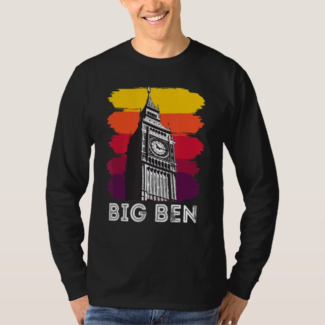 Camiseta Big Ben London Landmark Sightsee Em Inglaterra (Frente)