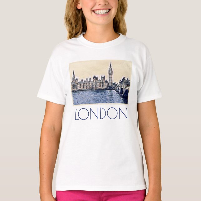 Camiseta Big Ben London Watercolor art (Frente)