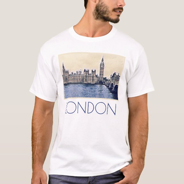 Camiseta Big Ben London Watercolor art (Frente)