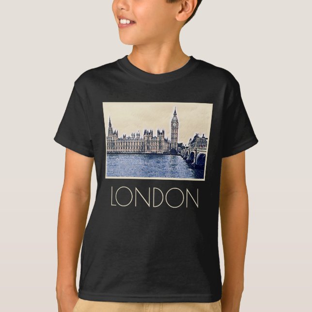 Camiseta Big Ben London Watercolor art (Frente)