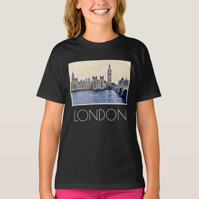 Camiseta Big Ben London Watercolor art (Frente)
