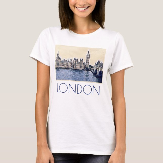 Camiseta Big Ben London Watercolor art (Frente)