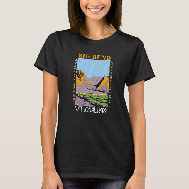 Camiseta Big Bend National Park Texas Chisos Mountain Vint (Frente)