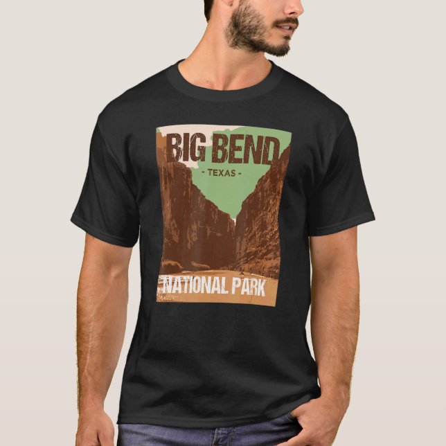 Camiseta Big Bend National Park Texas Poster Design (Frente)