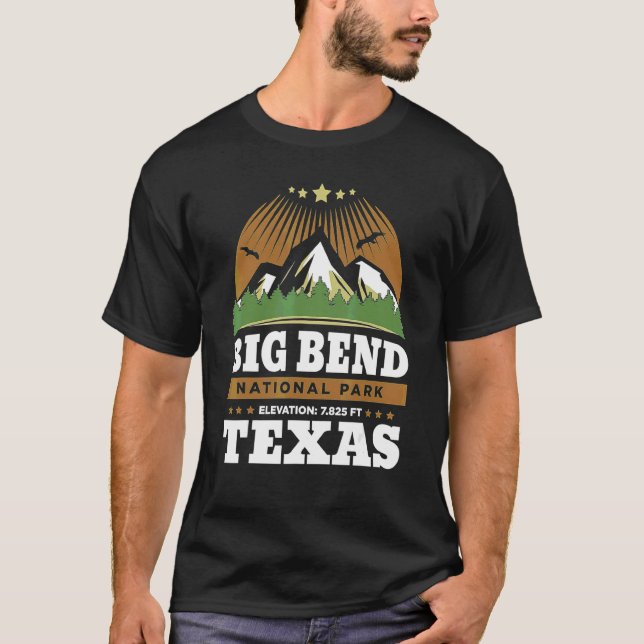 Camiseta Big Bend Parque Nacional Americano Vintage Hiking  (Frente)