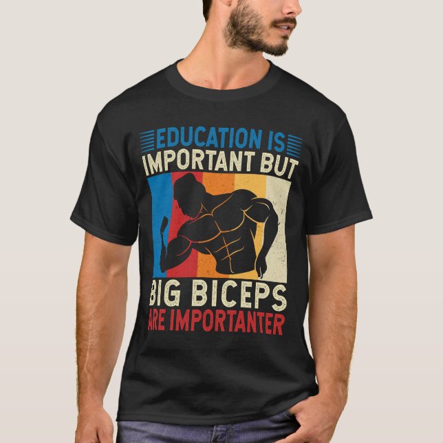 Camiseta Big Biceps Muscle Amante de Gym Humor (Frente)