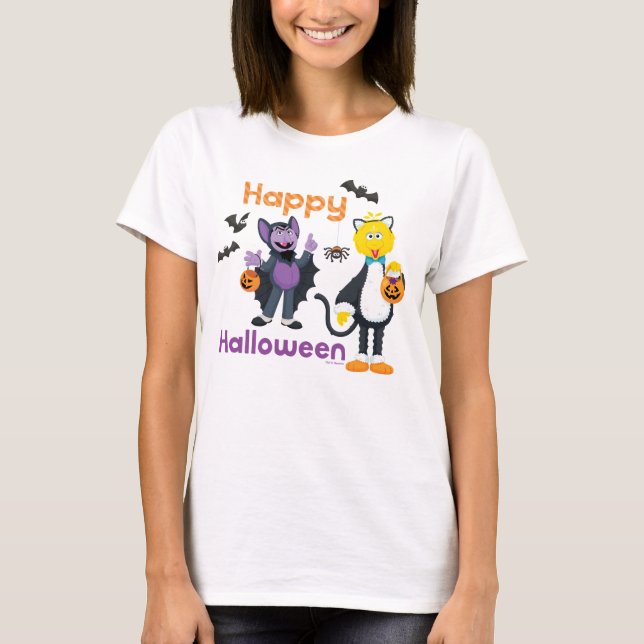 Camiseta Big Bird e Count | Feliz Dia das Bruxas (Frente)