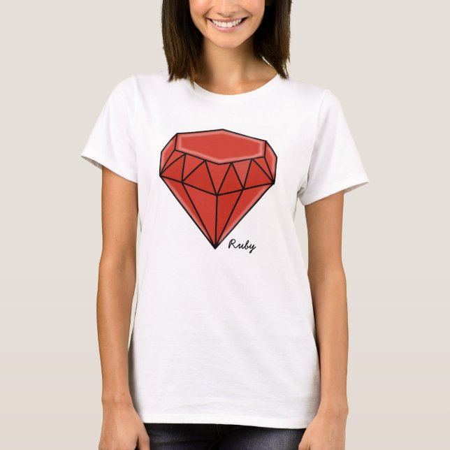 Camiseta Big Birthstone series –Ruby (Frente)