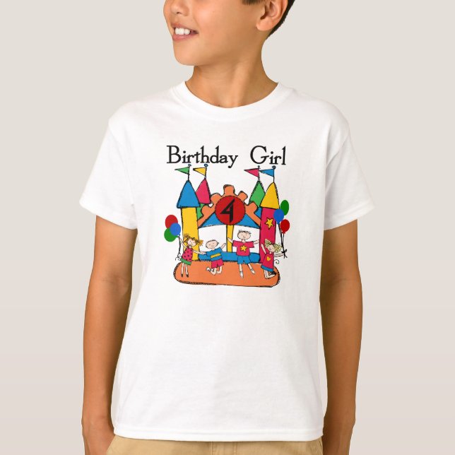 Camiseta Big Bonde Girl 4th Birthday T-shirts e presentes (Frente)