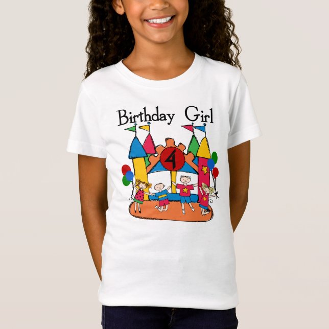 Camiseta Big Bonde Girl 4th Birthday T-shirts e presentes (Frente)