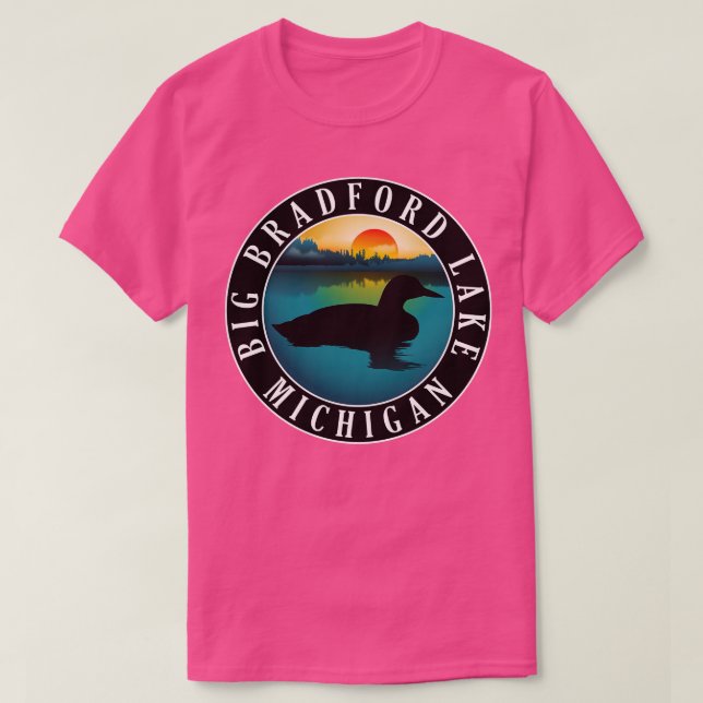 Camiseta Big Bradford Lake Loon Michigan Sunset (Frente do Design)