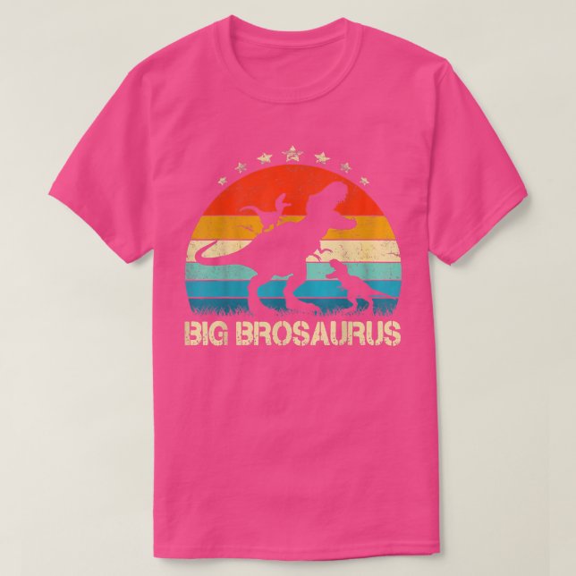 Camiseta Big Bro Dinosaur Big Brosaurus 2 Dois Crianças Chr (Frente do Design)