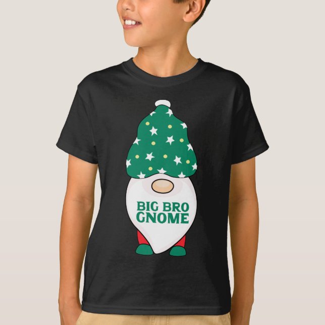 Camiseta Big Bro Gnomo Irmão Gnomos Correspondendo ao Natal (Frente)