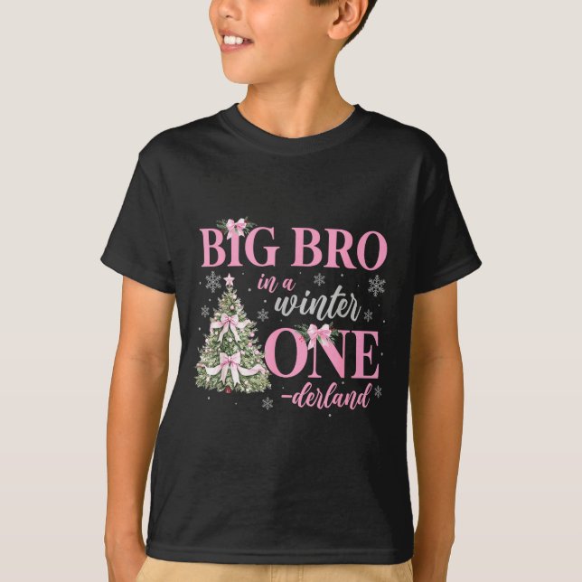 Camiseta Big Bro In A Winter Onederland Birthday Girl Chris (Frente)