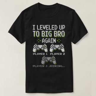 Camiseta Big Bro Level Up Shirt - Gamer Sibling Reveal Tee