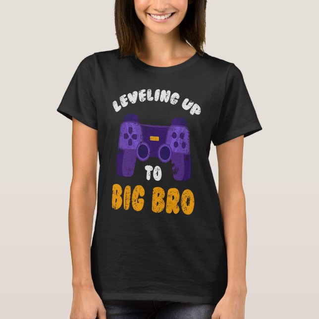 Camiseta Big Bro  Present Game  Leveling future brother (Frente)