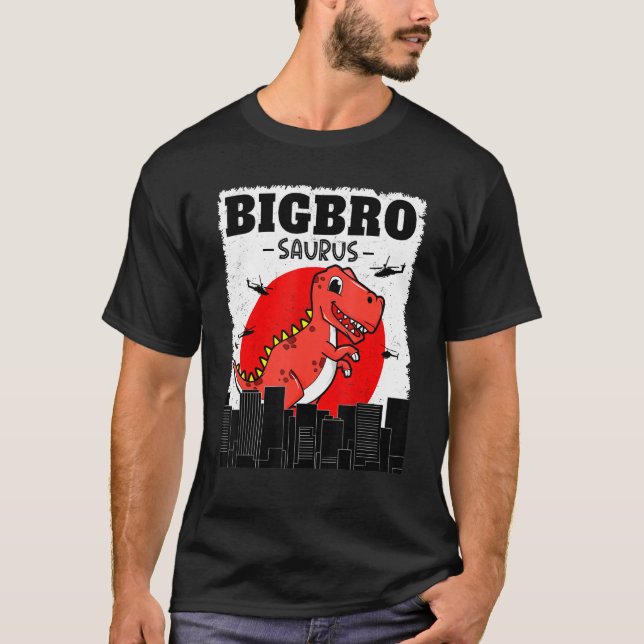 Camiseta Big Bro Saurus Dinosaur Brothersaurus Family Match (Frente)