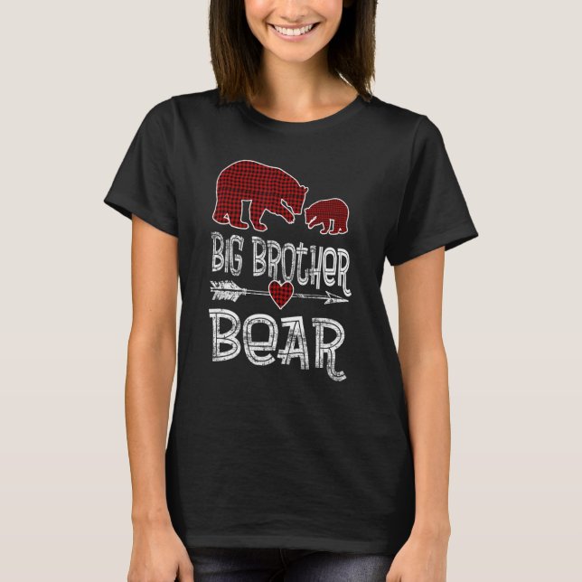 Camiseta Big Brother Bear Buffalo Red Xadrez Seta Natal (Frente)