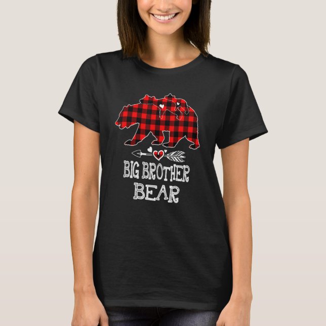 Camiseta Big Brother Bear Natal Pajama Red Xadrez Buffal (Frente)