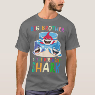 Camiseta Big Brother da família de aniversário de tubarões