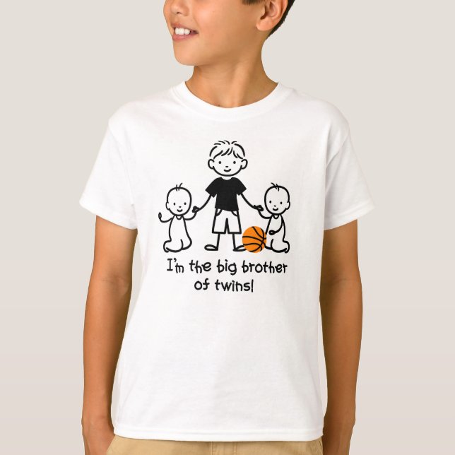 Camiseta Big brother dos gêmeos - figuras da vara (Frente)