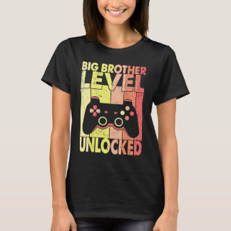 Camiseta Big Brother Level Unlocked Vintage Gamer Big Bro