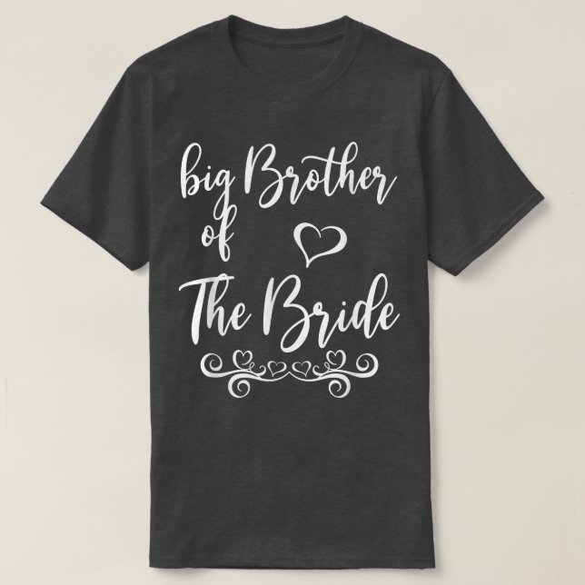 Camiseta Big Brother of Bride & Groom Wedding Matching  (Frente do Design)