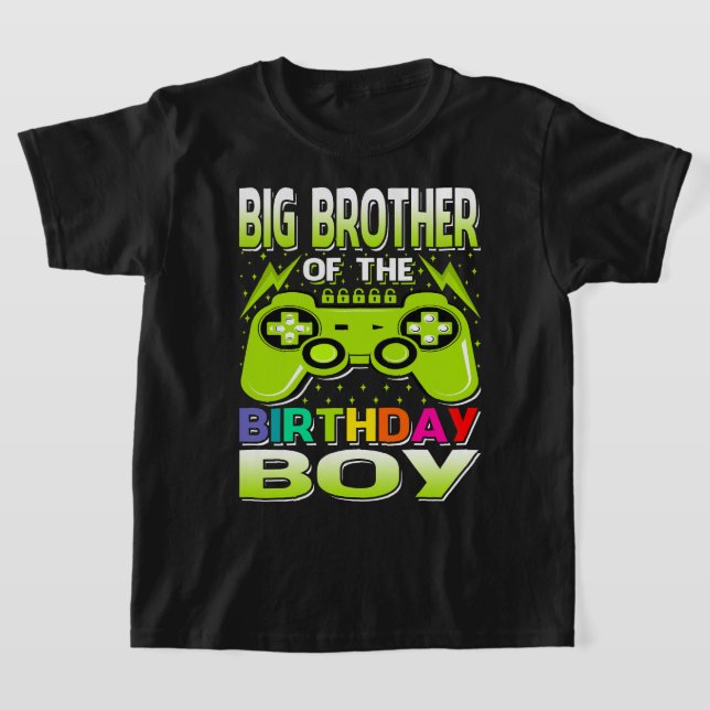 Camiseta BIG BROTHER Of The Birthday Boy Matching Video Gam (Postura )