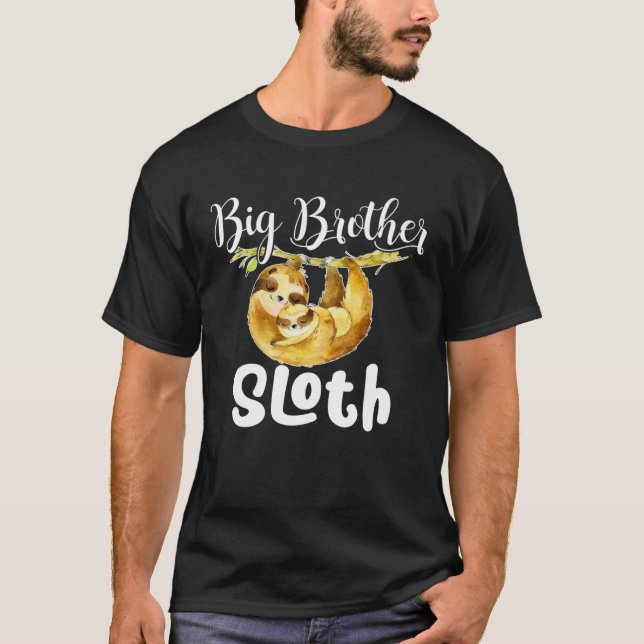 Camiseta Big Brother Sloth Matching Family Cute  Mother s D (Frente)