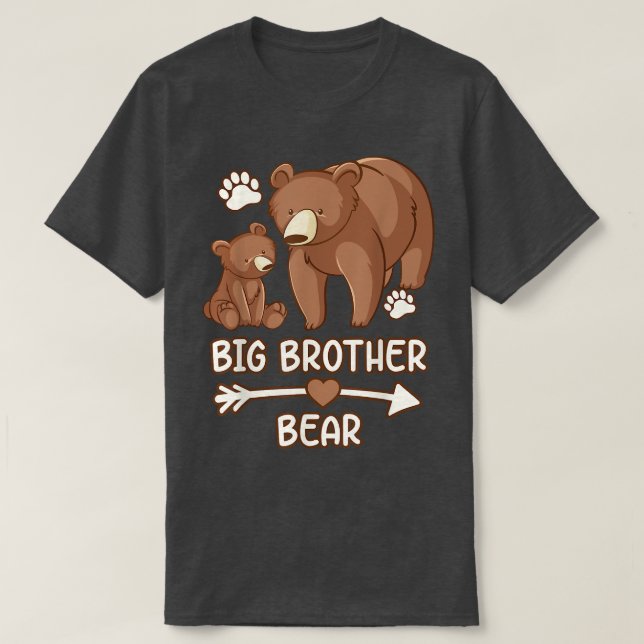 Camiseta big brother tee shirt bear, brother bear t shirt f (Frente do Design)