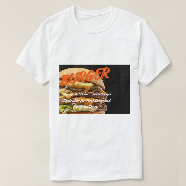 Camiseta Big Burger Art – Juicy Cheeseburger Illustration  (Frente do Design)