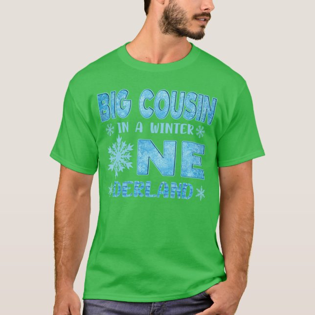 Camiseta Big Cousin in A Winter Onederland Bday Girl Sweet  (Frente)