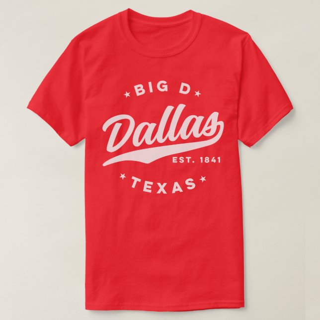 Camiseta Big D Dallas Texas White (Frente do Design)